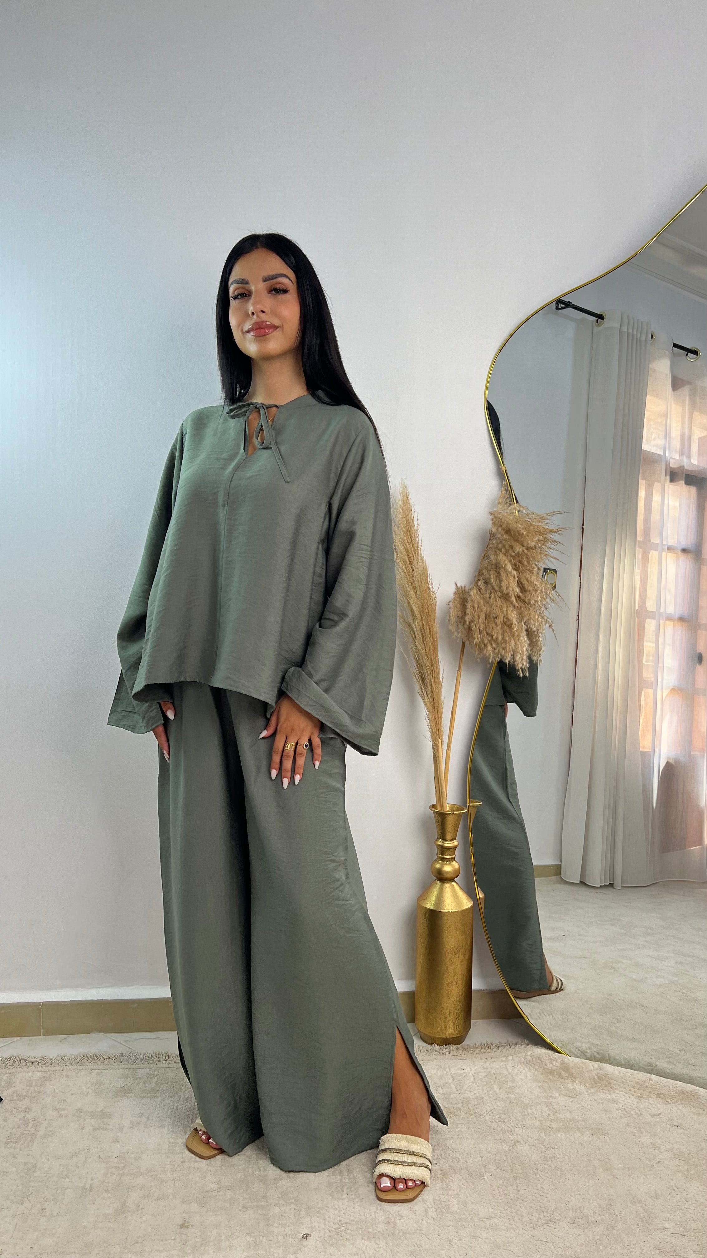 Ensemble lin froissé