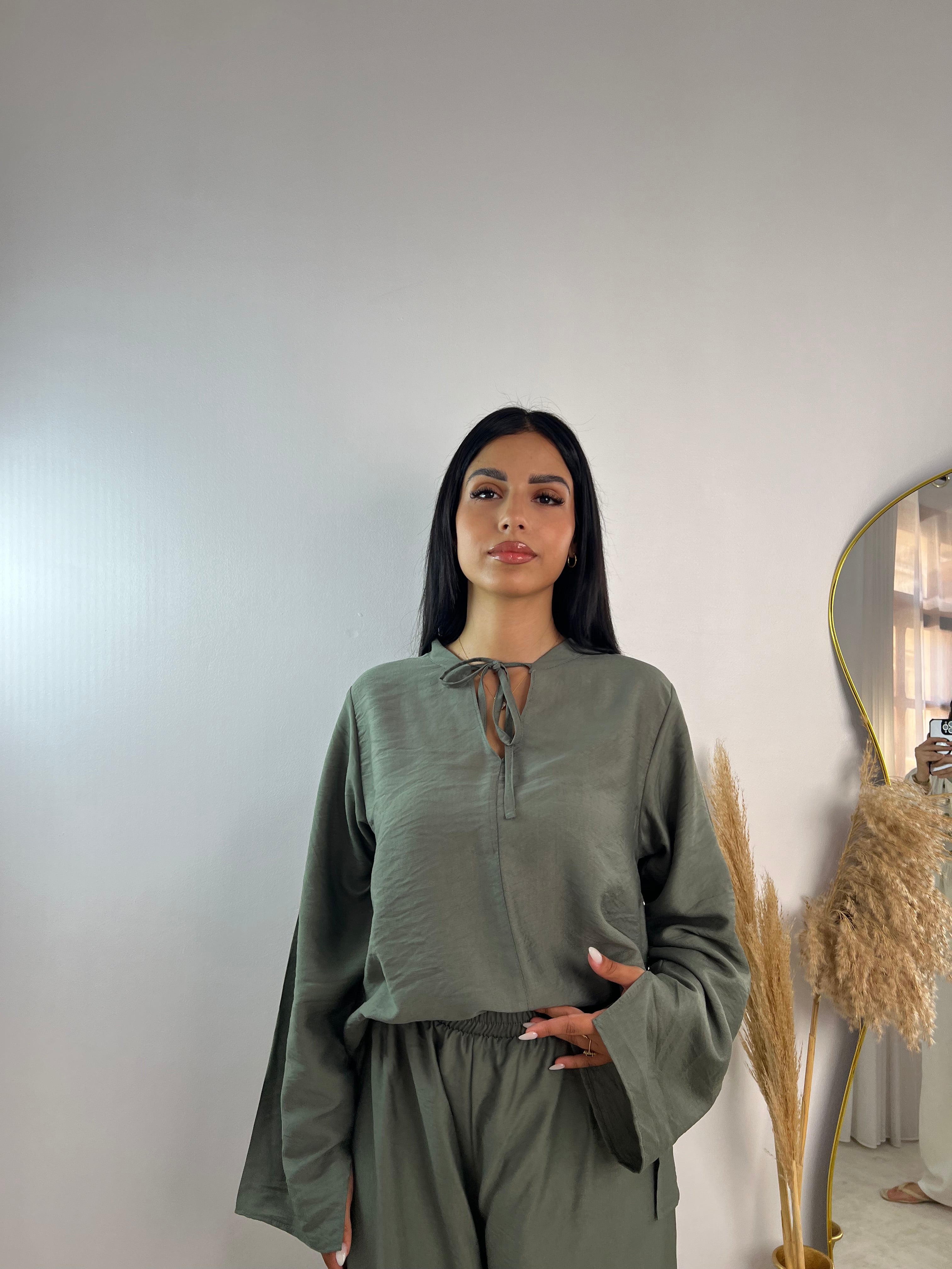 Ensemble lin froissé