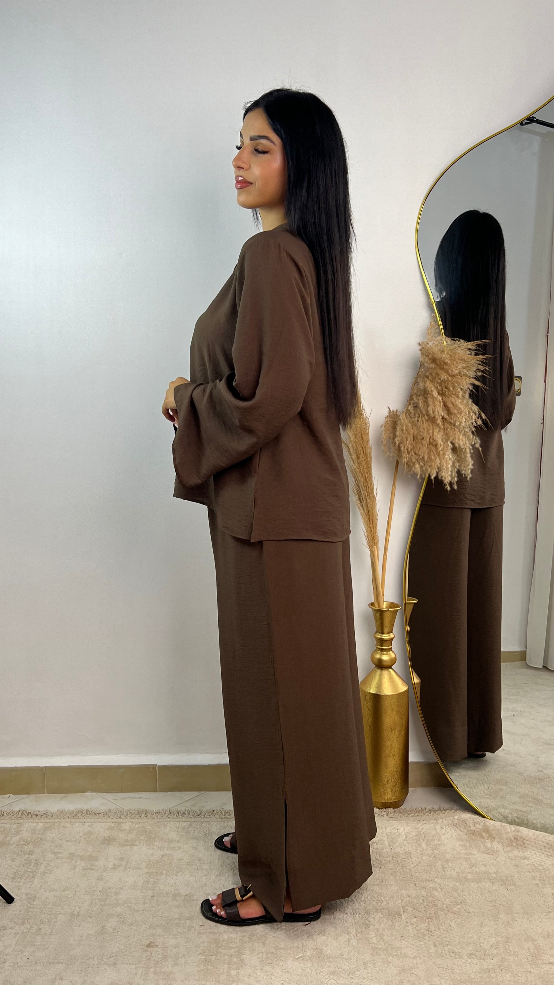 Ensemble lin froissé