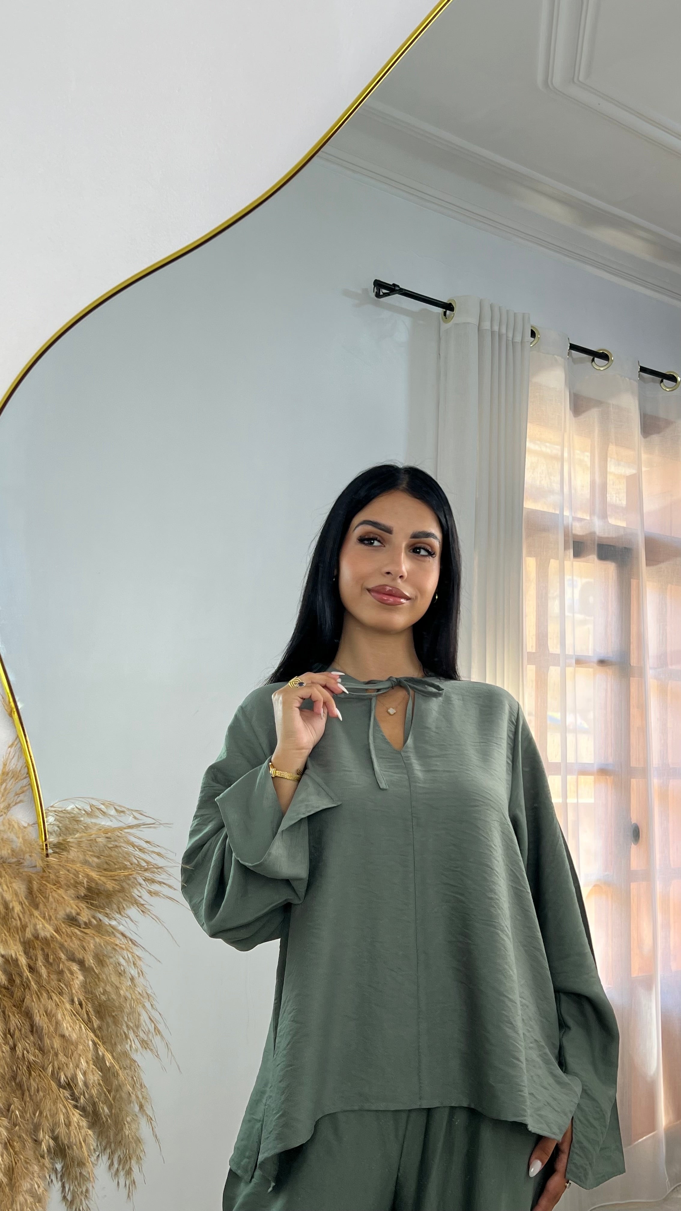 Ensemble lin froissé