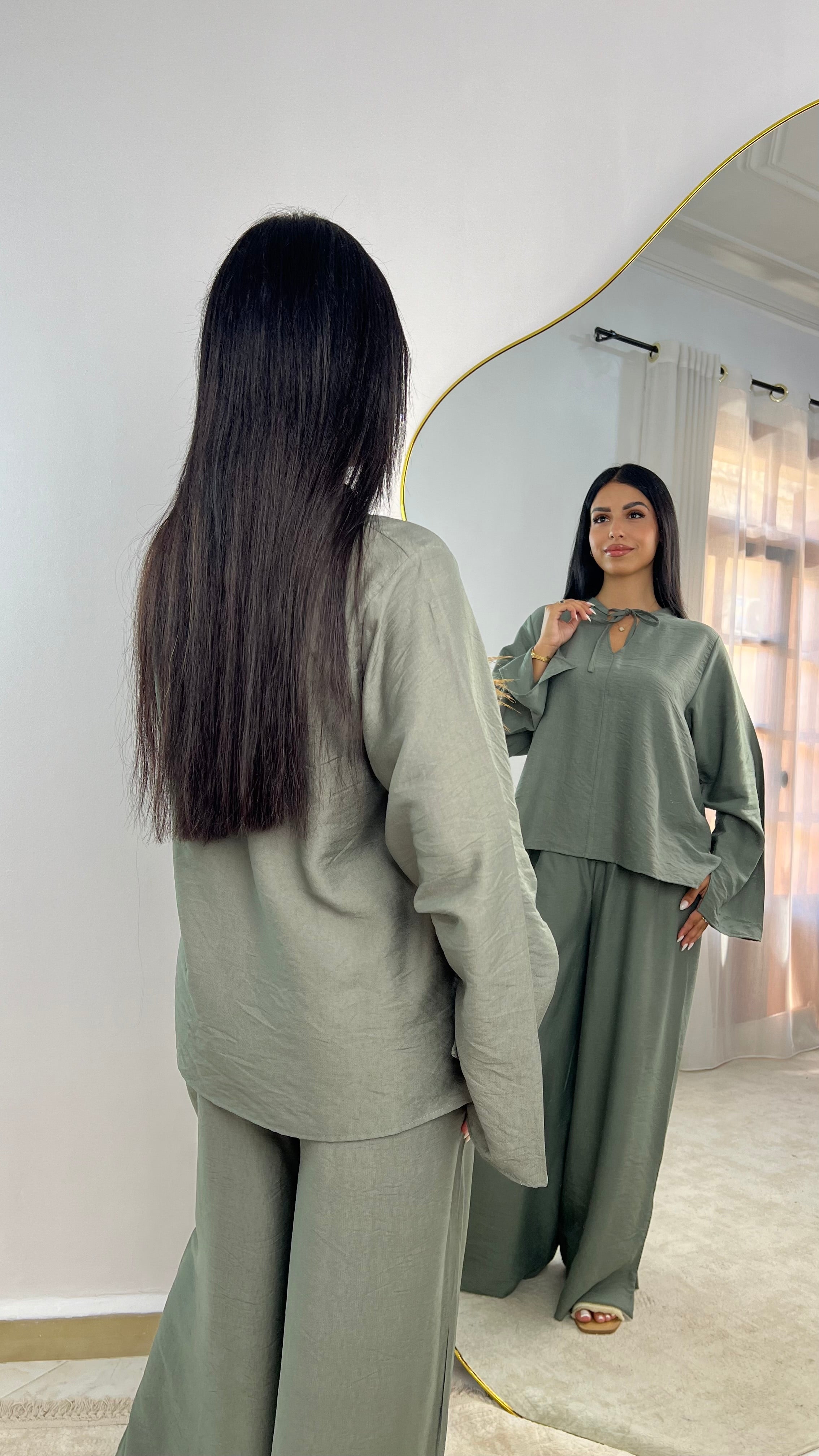 Ensemble lin froissé