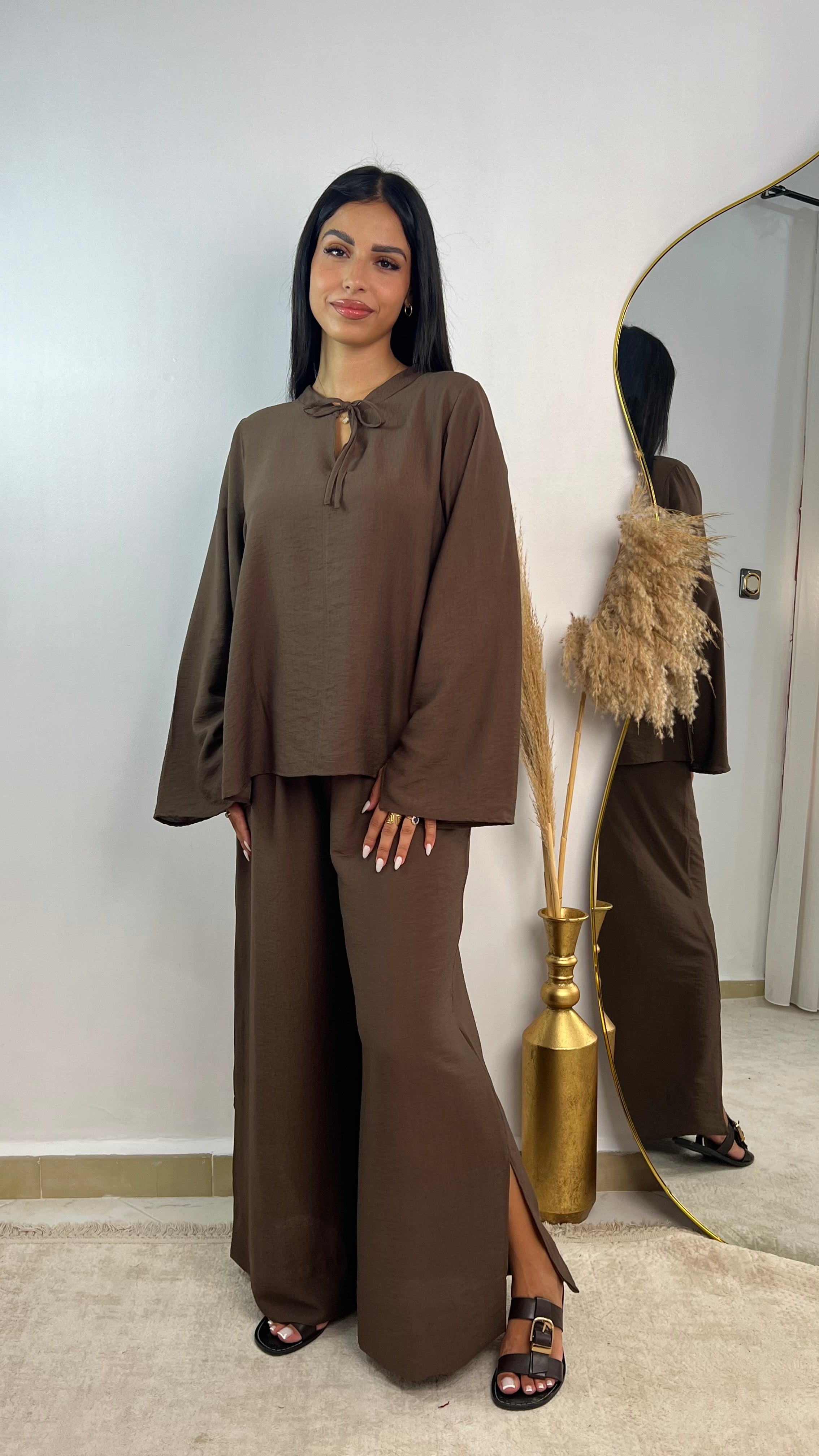 Ensemble lin froissé