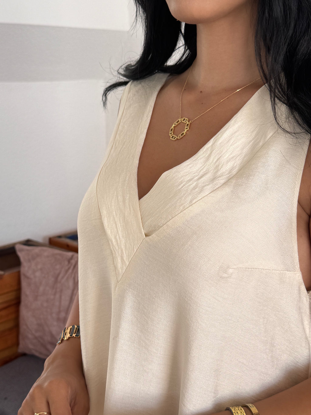 Robe lin froissé