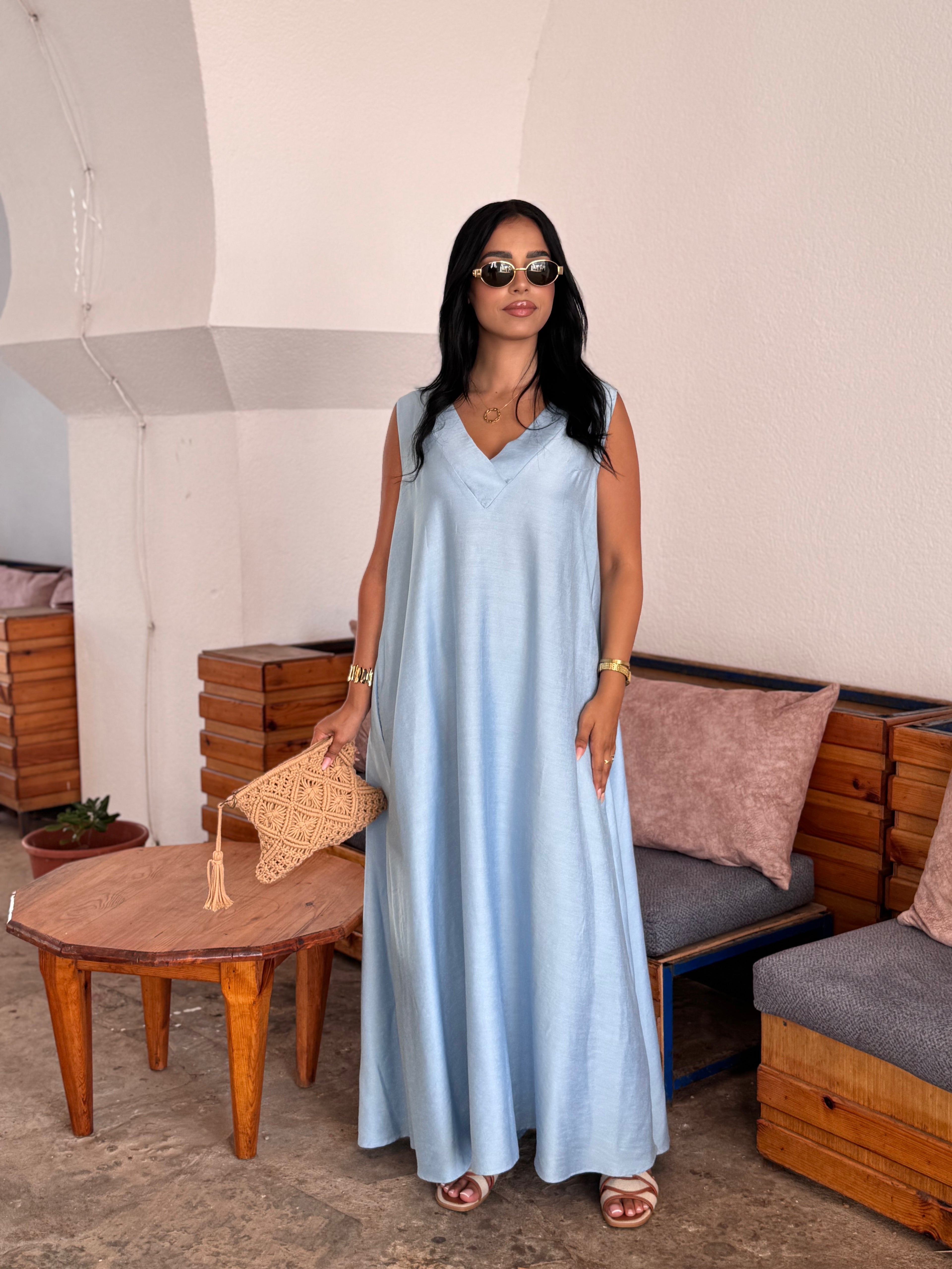 Robe lin froissé