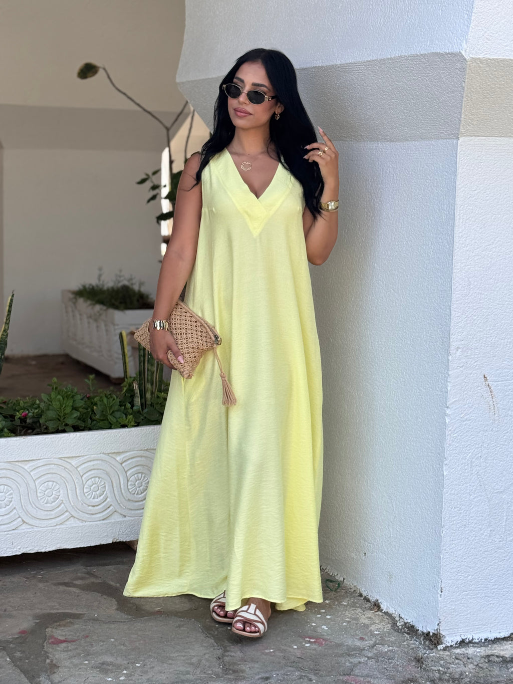 Robe lin froissé